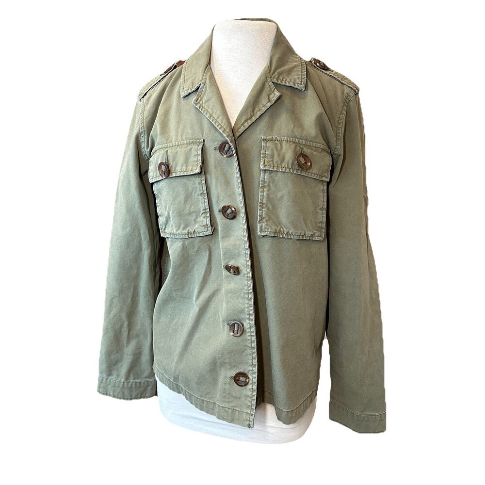 Life In Progress Womens Olive Green Utility Military Jacket Size Large - Picture 2 of 11